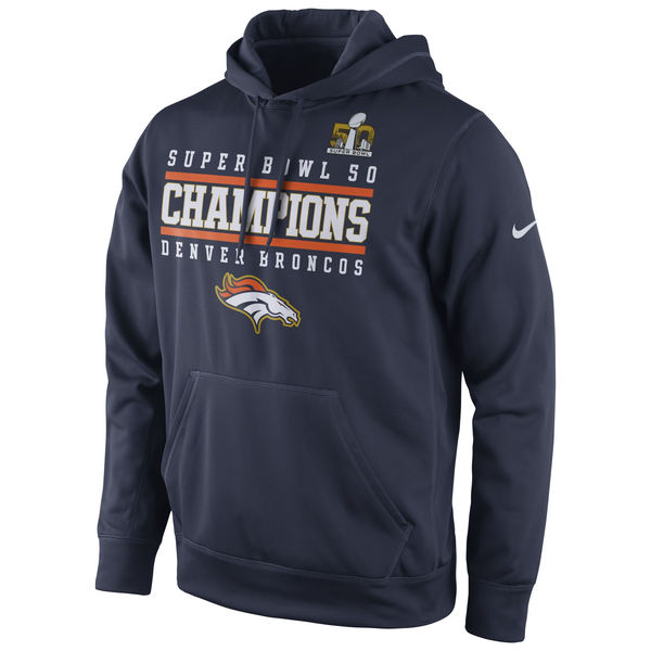 Men Denver Broncos Nike Super Bowl #50 Champions Celebration Performance Hoodie Navy->jacksonville jaguars->NFL Jersey